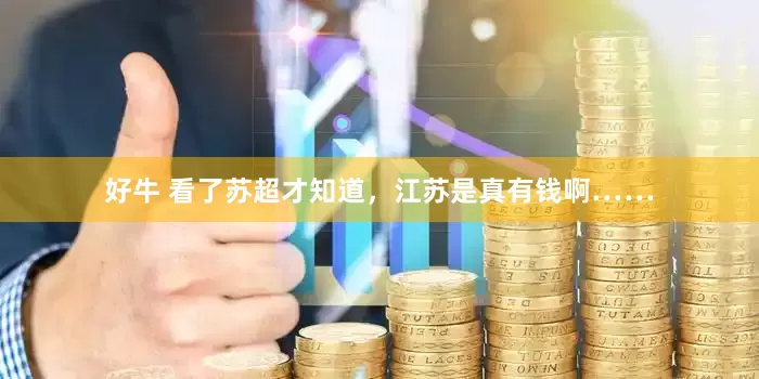 好牛 看了苏超才知道，江苏是真有钱啊……
